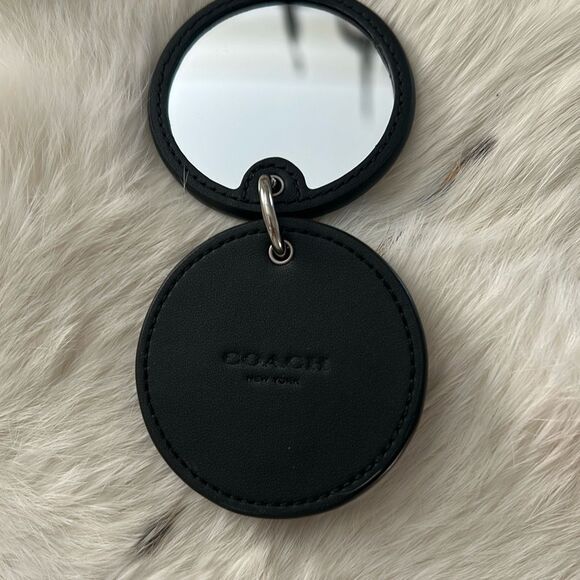 COACH Black Leather Mirrored Keychain - Picture 5 of 6